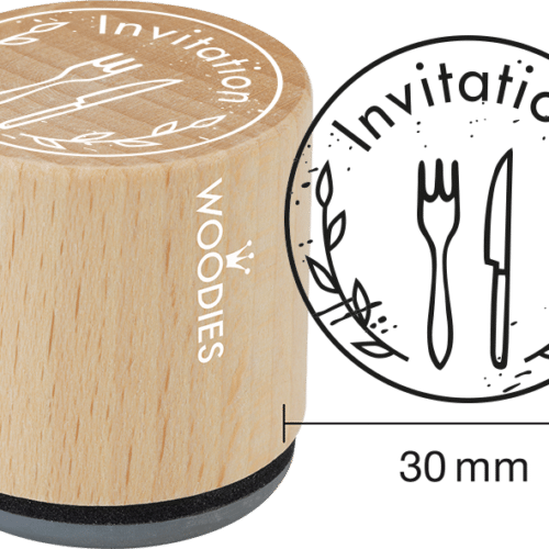 Tampon en bois "Woodies" INVITATION