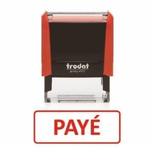 Tampon TRODAT 4912 'PAYÉ' : idéal pour marquer vos documents rapidement. Impression nette et durable pour une gestion efficace et professionnelle.